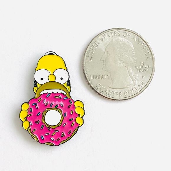 8/$40 Homer Simpson Eats Sprinkle Donut Enamel Pin - Picture 2 of 3